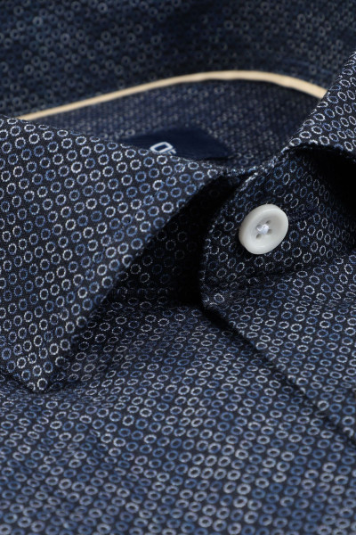 Granatowa Koszula Męska Microwzór