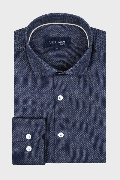 Granatowa koszula męska microwzór| Villaro