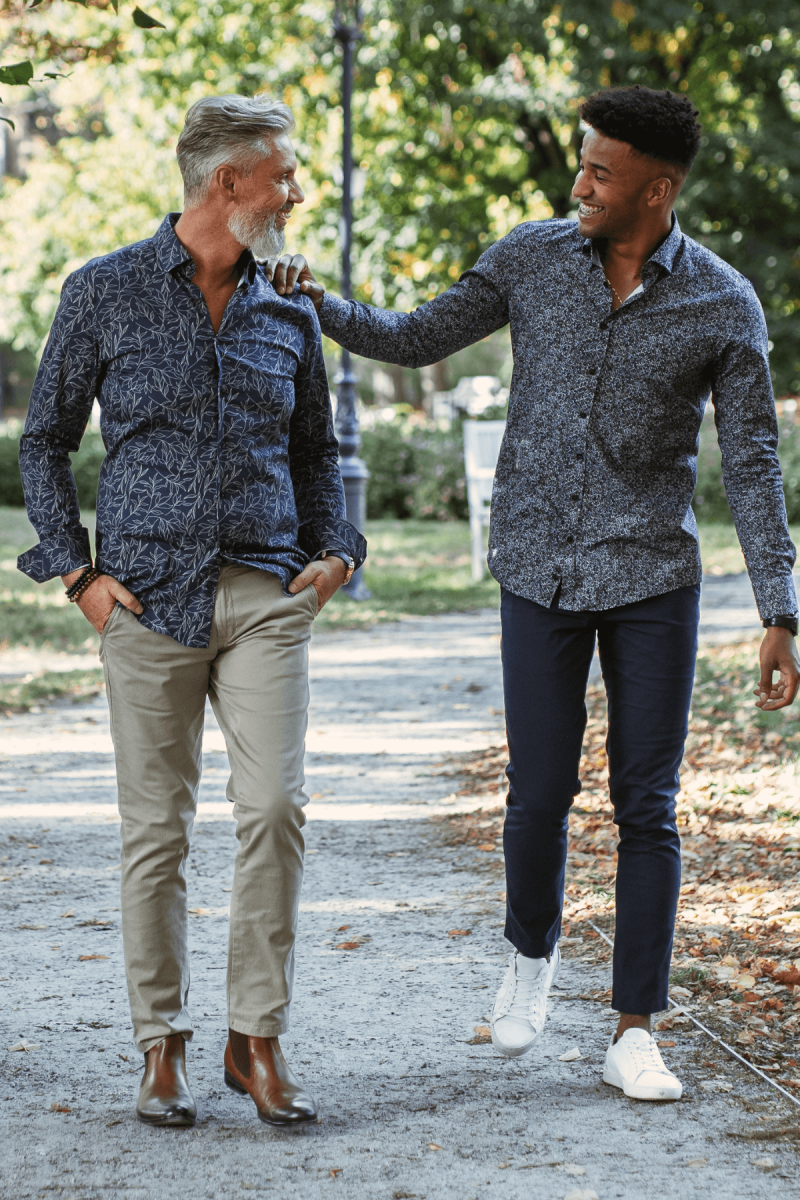 Granatowa koszula męska wzór | Villaro