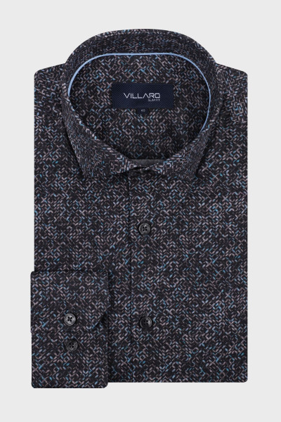 Granatowa koszula męska wzór | Villaro