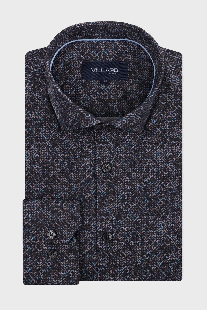 Granatowa koszula męska wzór | Villaro