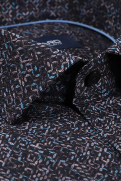 Granatowa Koszula Męska Wzór