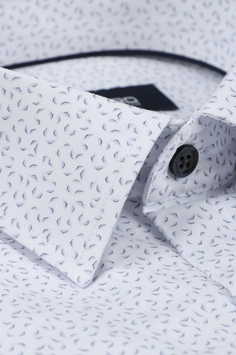 Biała koszula męska wizytowa ze wzorem | Villaro