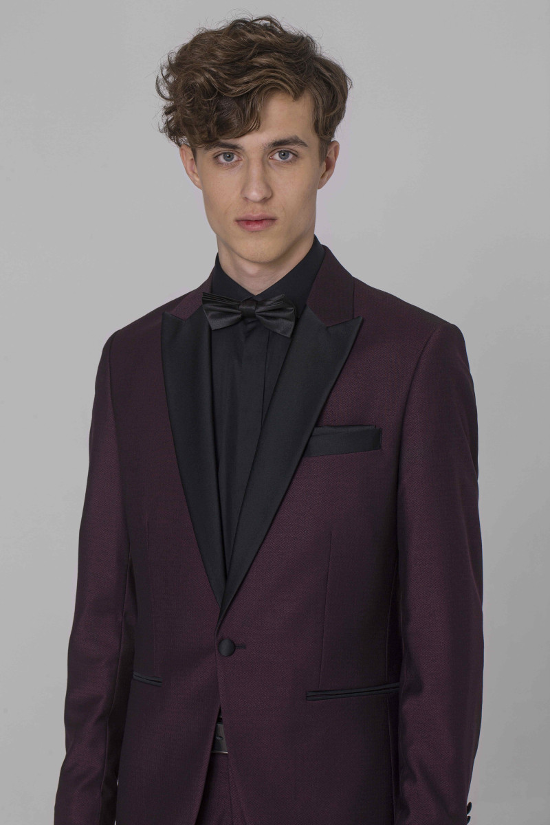 Bordowy smoking męski ślubny | Villaro