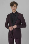 Bordowy smoking męski ślubny | Villaro