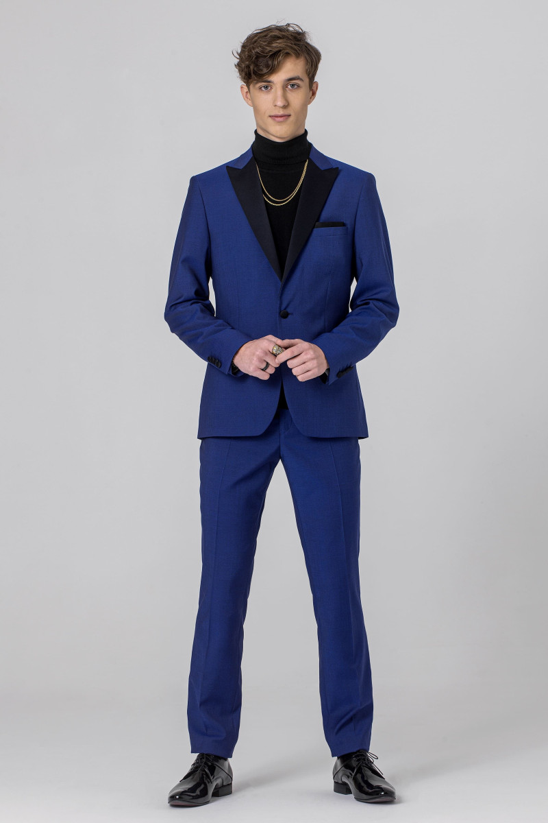 Niebieski Smoking Męski