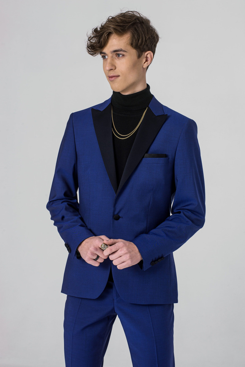 Niebieski Smoking Męski