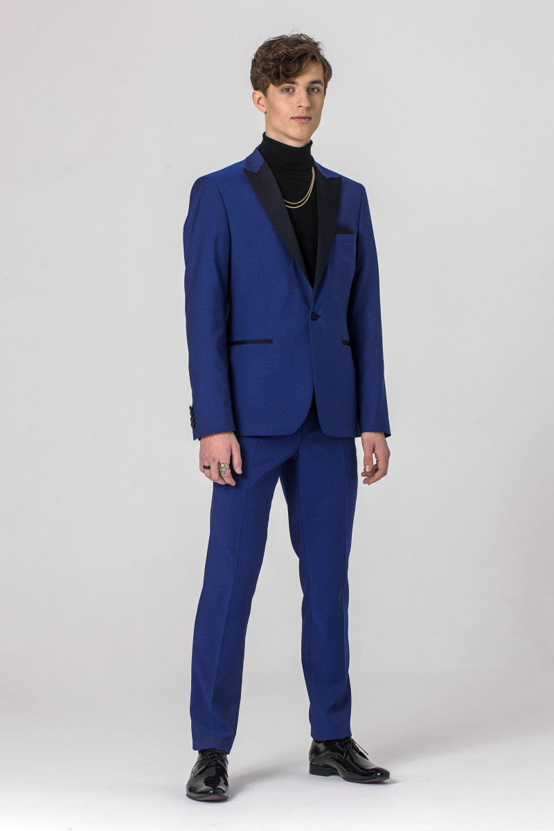 Niebieski Smoking Męski