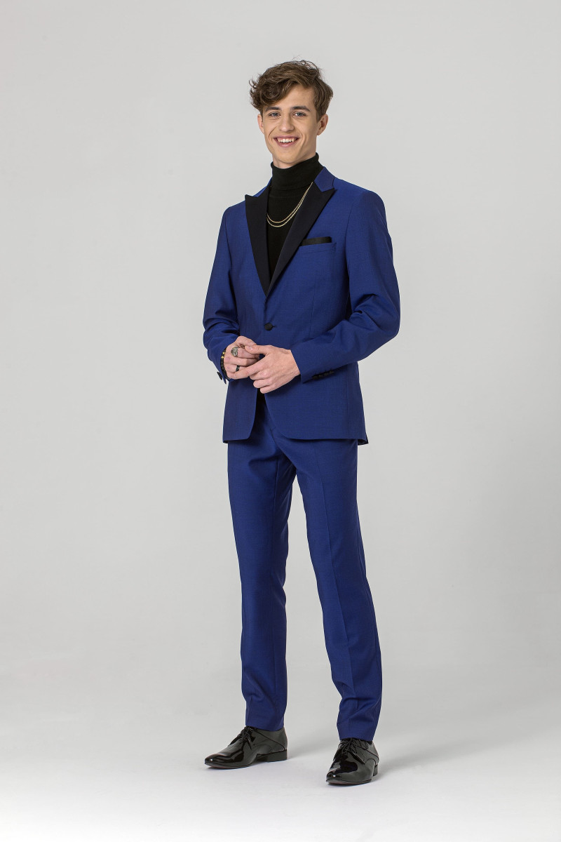 Niebieski Smoking Męski