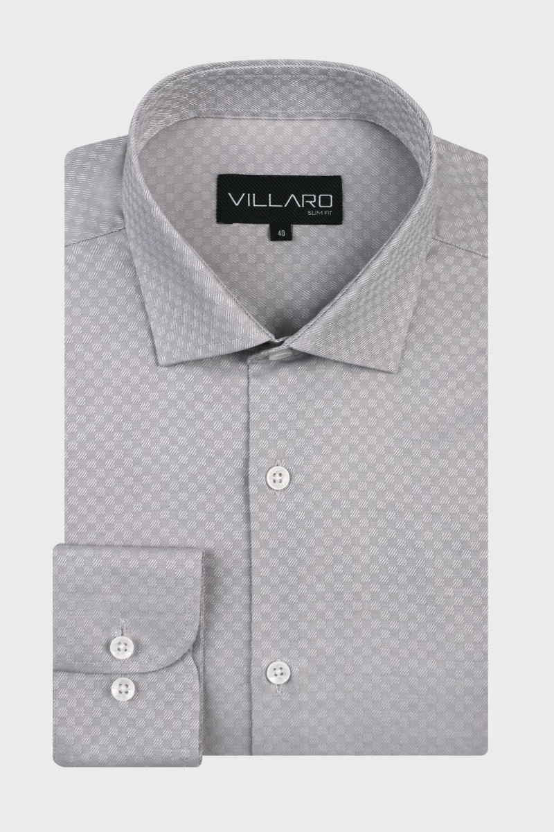Szara koszula męska struktura | Villaro