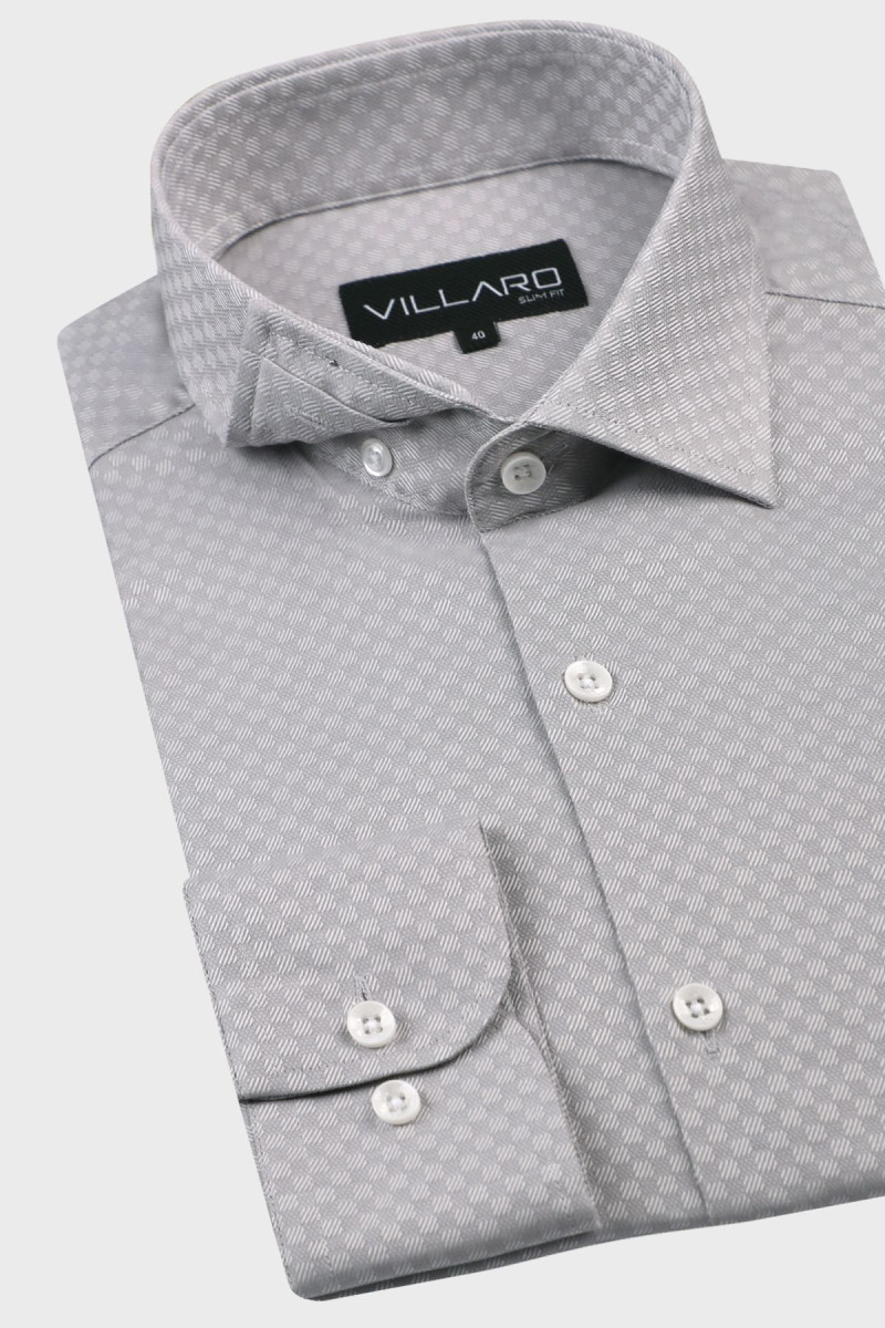Szara koszula męska struktura | Villaro