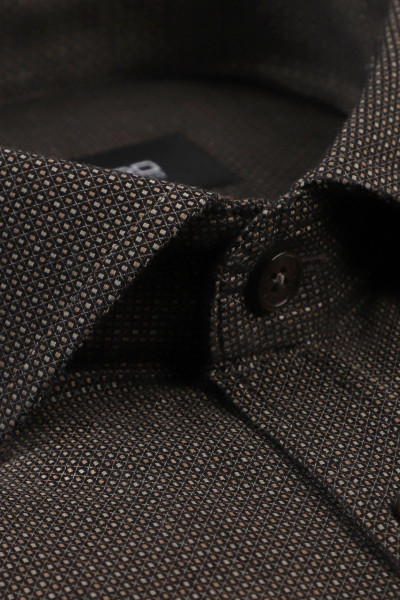 Brązowa Koszula Męska Struktura