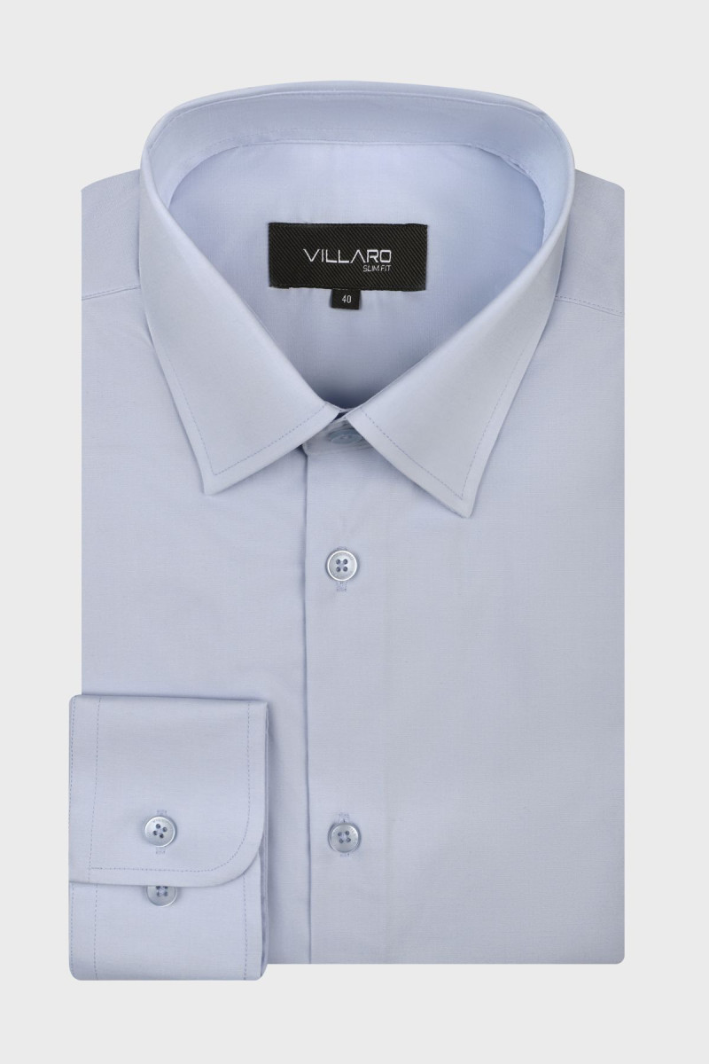 niebieska koszula męska Villaro slim fit i regular