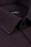 Bordowa koszula męska wzór pepitka | Villaro