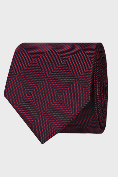 Krawat męski struktura czerwony | Villaro