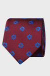 Krawat męski w kwiatowy wzór na bordowym tle | Villaro
