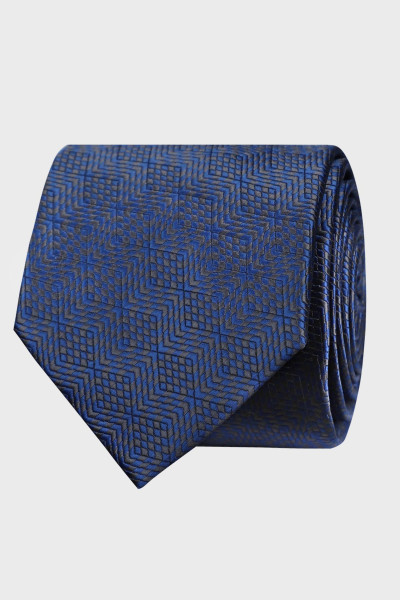Granatowy Krawat Męski Wzór