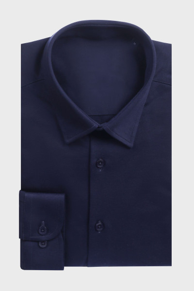 Granatowa koszula męska dzianina | Villaro