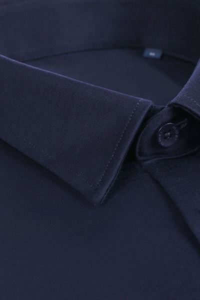 Granatowa Koszula Męska Dzianina