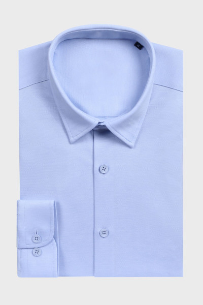 Niebieska koszula męska dzianina | Villaro