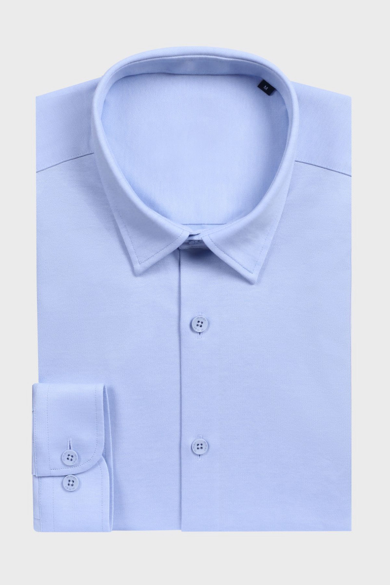 Niebieska koszula męska dzianina | Villaro