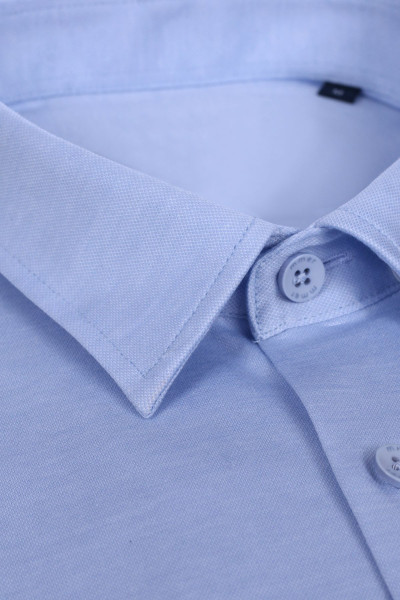 Niebieska Koszula Męska Dzianina