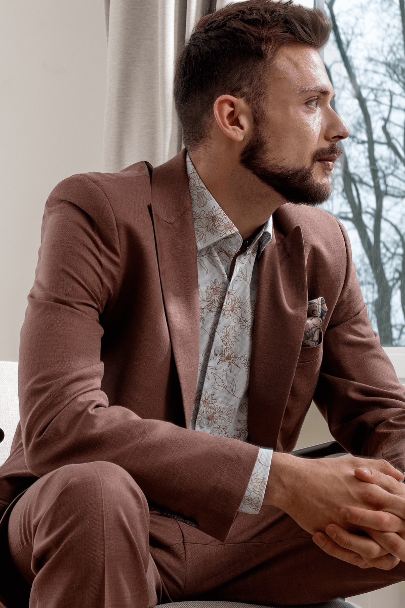 Garnitur brązowy męski | Villaro
