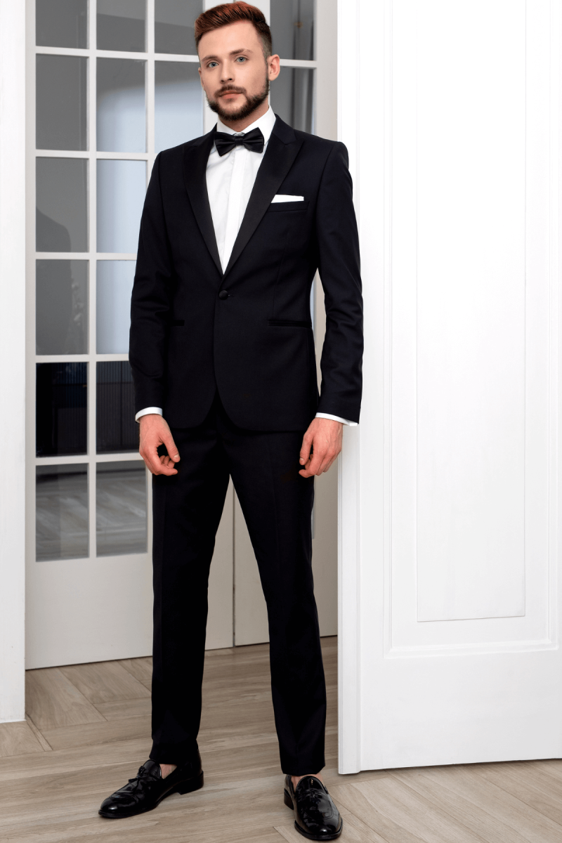 Czarny Smoking Męski