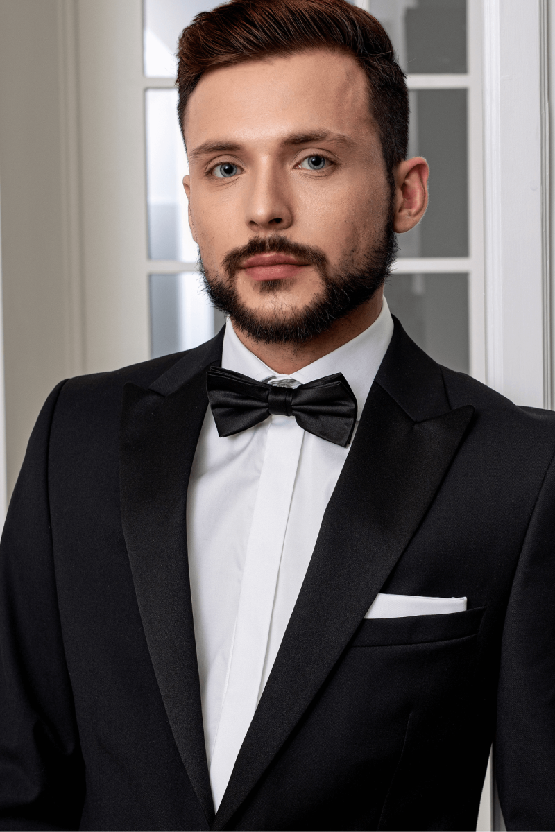 Czarny Smoking Męski