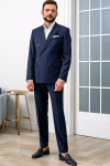 Granatowy garnitur męski dwurzędowy | Villaro