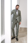 Zielony garnitur męski wór melanż | Villaro
