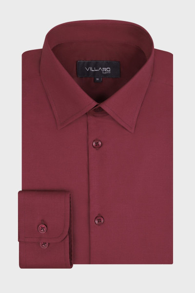 Bordowa koszula męska Villaro – elegancka koszula wizytowa