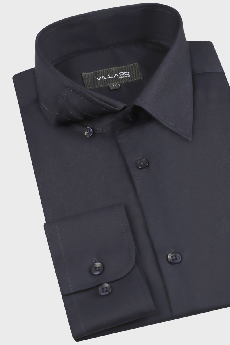 Prosta granatowa koszula męska | Villaro
