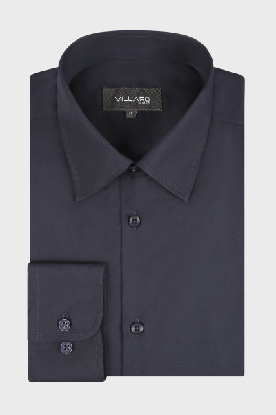 Prosta granatowa koszula męska | Villaro
