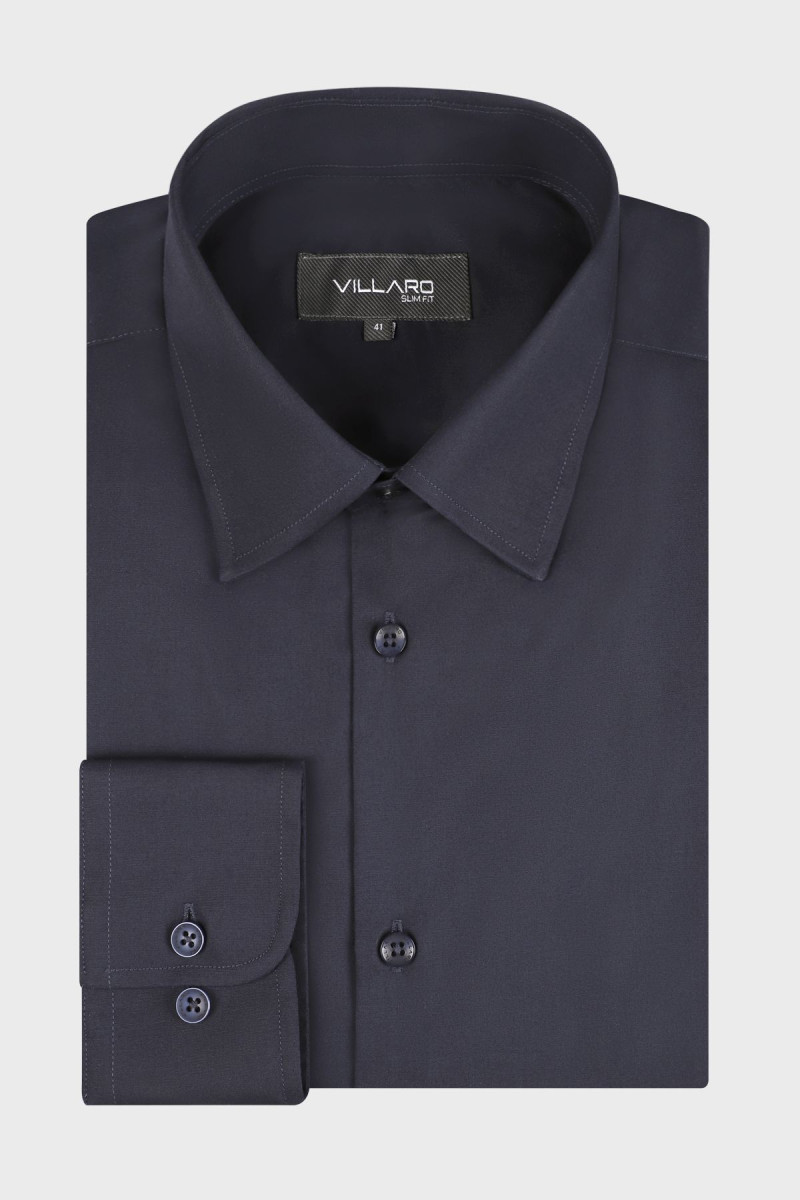 Prosta granatowa koszula męska | Villaro