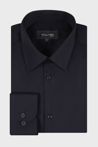 Czarna koszula męska Villaro – elegancka koszula wizytowa
