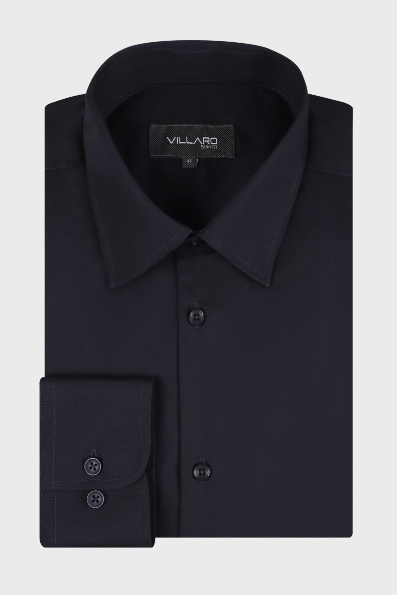 Czarna koszula męska Villaro – elegancka koszula wizytowa