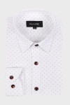 Biała koszula chłopięca wzór bordowe kropki  | Villaro