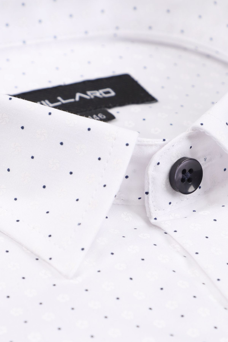 Koszula biała chłopięca wzór granatowe kropki  | Villaro