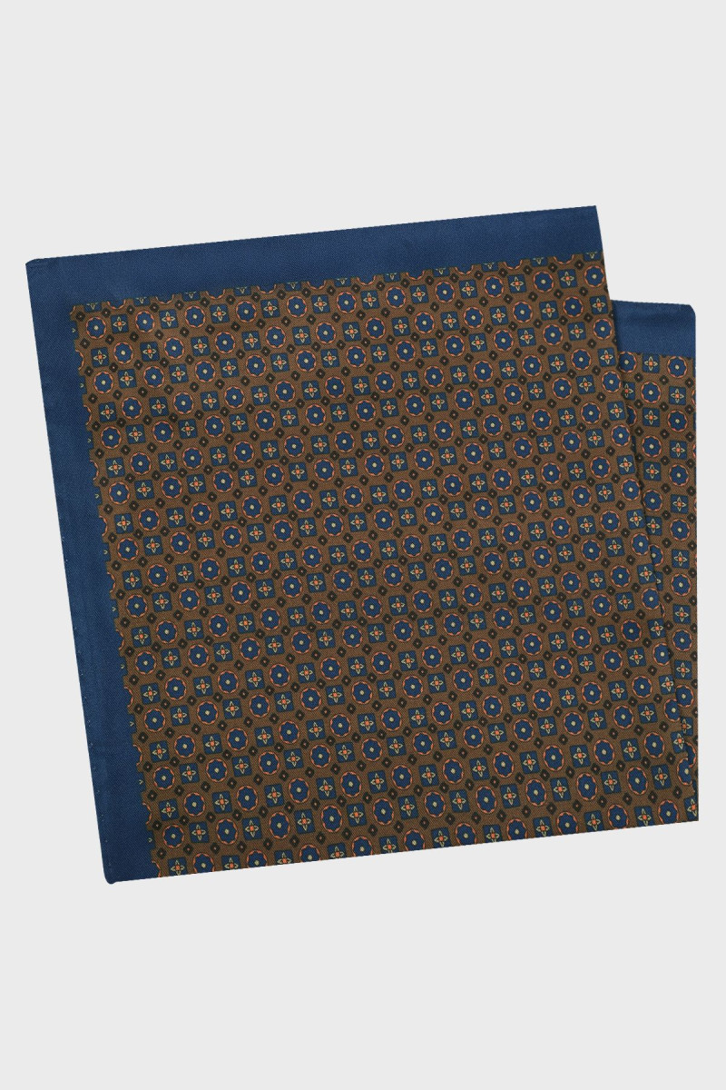 Brązowa Poszetka Męska Wzór