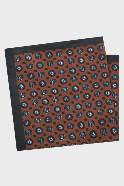 Brązowa Poszetka Męska Wzór