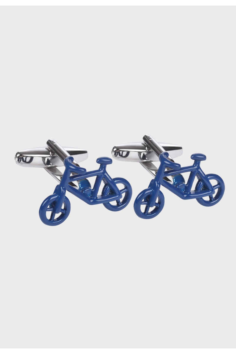 Srebrne Spinki do Mankietów Wzór Rower
