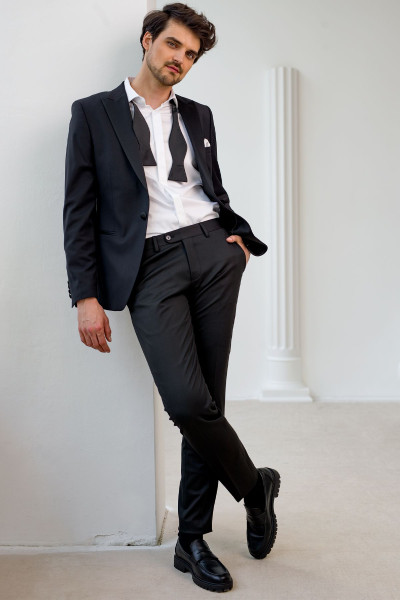 Czarny Smoking Męski