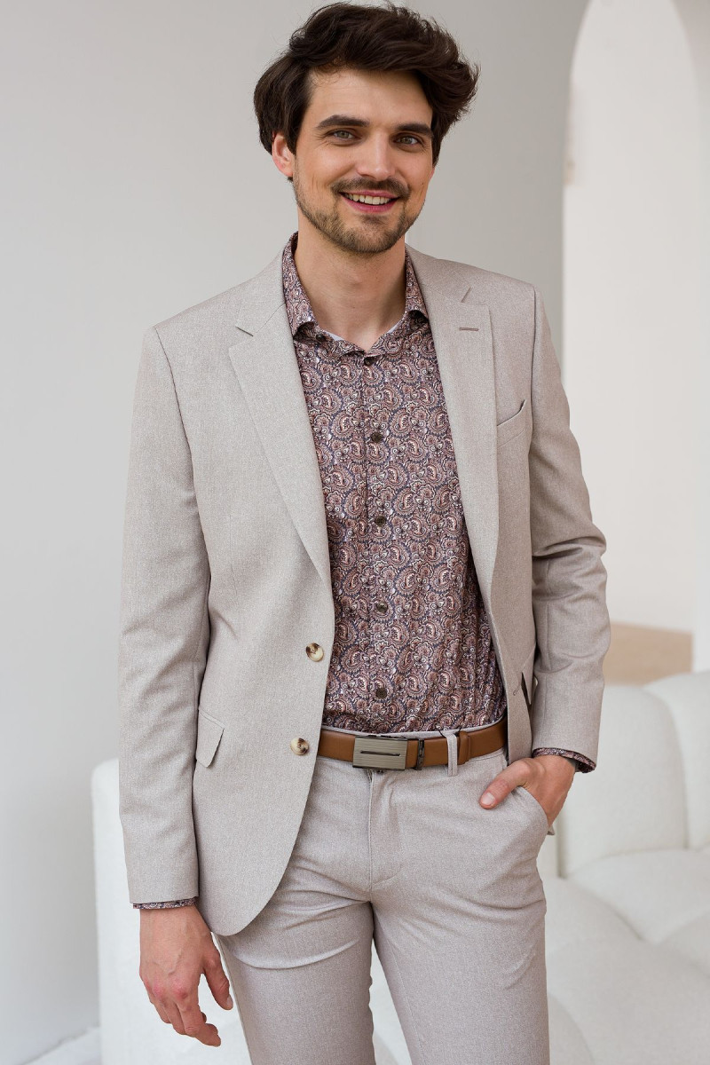 stylowa marynarka męska VILLARO kolor beżowy