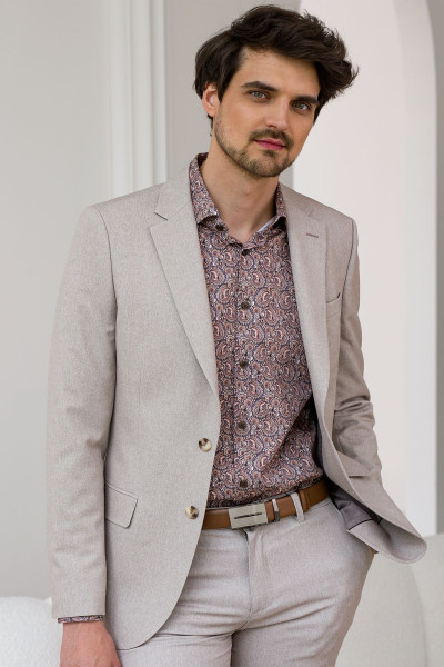 beżowa marynarka męska VILLARO slim fit