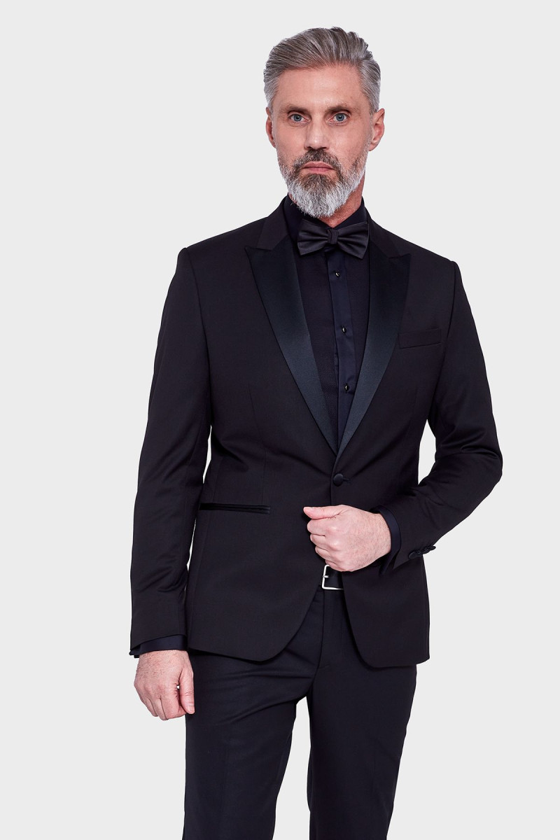 Czarny Smoking Męski