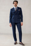 Granatowy garnitur męski dwurzędowy | Villaro