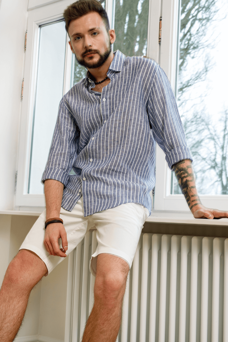 Białe spodnie męskie szorty| Villaro