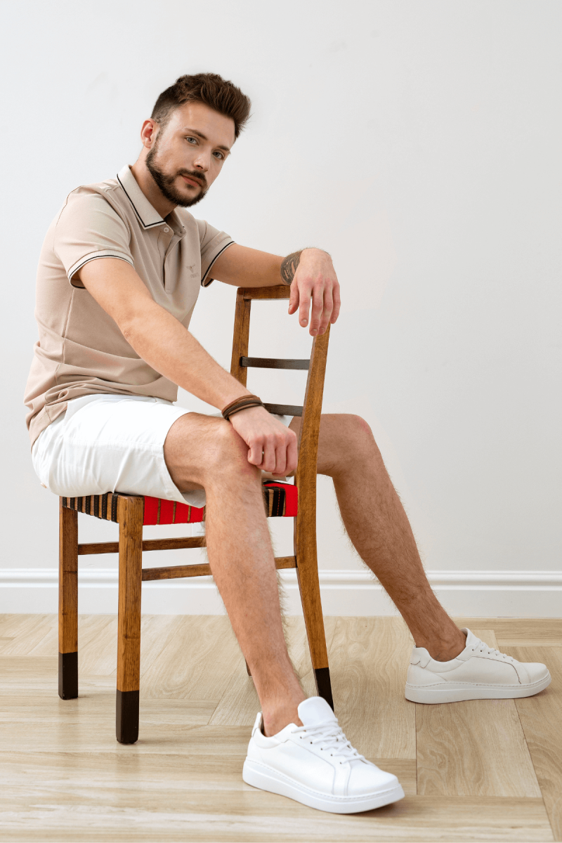 Białe spodnie męskie szorty| Villaro