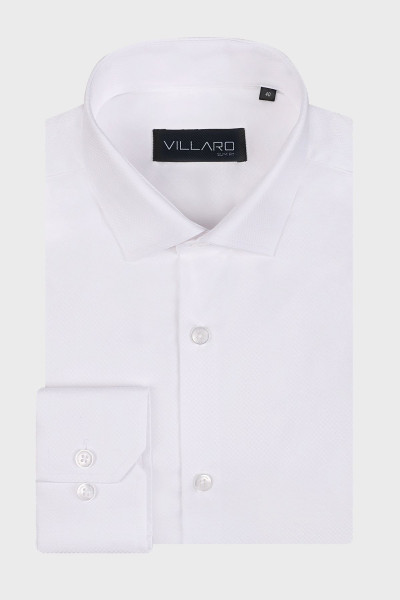 Elegancka biała koszula męska struktura | Villaro
